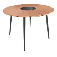 Τραπέζι Pinap pakoworld μαύρο αλουμίνιο και plywood σε φυσική απόχρωση Φ110x74εκ Τραπέζι Pinap pakoworld μαύρο αλουμίνιο και plywood σε φυσική απόχρωση Φ110x74εκ