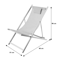 Σεζλόνγκ επαγγελματική Corte pakoworld σαμπανί αλουμινίου με textilene σε καφέ απόχρωση