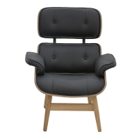 Πολυθρόνα relax Mirto pakoworld μασίφ ξύλο καρυδί -PU μαύρο 80x80x96.5εκ Πολυθρόνα relax Mirto pakoworld μασίφ ξύλο καρυδί -PU μαύρο 80x80x96.5εκ