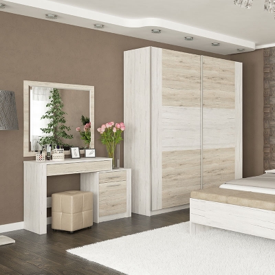 Τουαλέτα-καθρέπτης Neruda pakoworld λευκό antique-oak 114,5x39,5x76εκ Τουαλέτα-καθρέπτης Neruda pakoworld λευκό antique-oak 114,5x39,5x76εκ