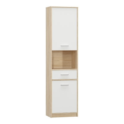 Στήλη Letto pakoworld σε oak - λευκό ματ απόχρωση 50,2x34,3x195εκ Στήλη Letto pakoworld σε oak - λευκό ματ απόχρωση 50,2x34,3x195εκ