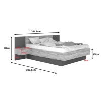 Κρεβάτι διπλό Kantri pakoworld σε sonoma - γκρι απόχρωση 160x200εκ Κρεβάτι διπλό Kantri pakoworld σε sonoma - γκρι απόχρωση 160x200εκ