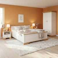 Σετ Κρεβατοκάμαρας Jaden με Κρεβάτι oak -λευκό 160x200εκ Σετ 4τεμ Σετ Κρεβατοκάμαρας Jaden με Κρεβάτι oak -λευκό 160x200εκ Σετ 4τεμ