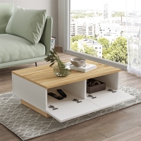 Τραπέζι σαλονιού Thunder pakoworld sonoma-λευκό 90x60x31.5εκ Τραπέζι σαλονιού Thunder pakoworld sonoma-λευκό 90x60x31.5εκ