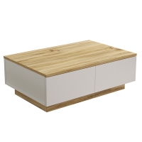 Τραπέζι σαλονιού Thunder pakoworld sonoma-λευκό 90x60x31.5εκ Τραπέζι σαλονιού Thunder pakoworld sonoma-λευκό 90x60x31.5εκ