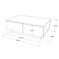 Τραπέζι σαλονιού Thunder pakoworld sonoma-λευκό 90x60x31.5εκ Τραπέζι σαλονιού Thunder pakoworld sonoma-λευκό 90x60x31.5εκ