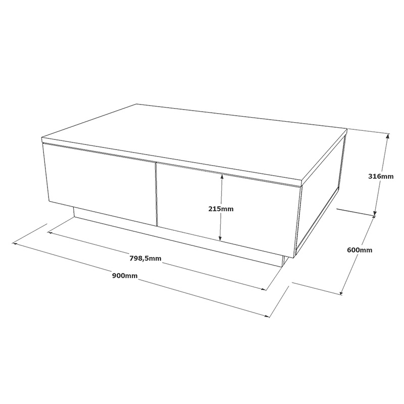 Τραπέζι σαλονιού Thunder pakoworld sonoma-λευκό 90x60x31.5εκ Τραπέζι σαλονιού Thunder pakoworld sonoma-λευκό 90x60x31.5εκ