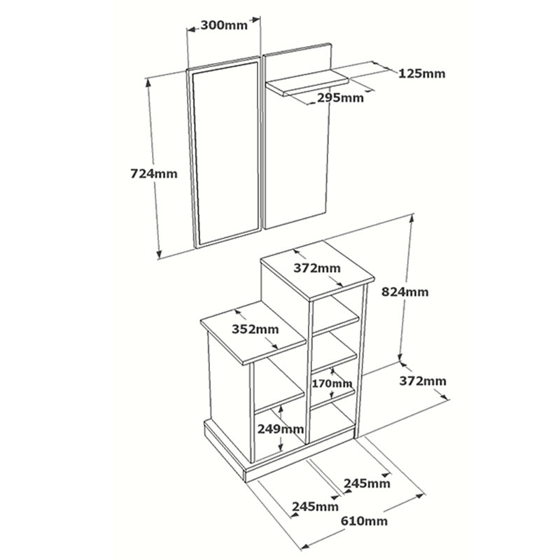 Έπιπλο εισόδου Wizbo pakoworld μελαμίνης λευκό 61x37x82.5εκ Έπιπλο εισόδου Wizbo pakoworld μελαμίνης λευκό 61x37x82.5εκ