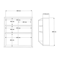 Ντουλάπι μπάνιου Bagno με καθρέπτη pakoworld oak 60x14.5x63.6εκ