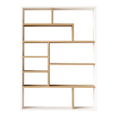 Βιβλιοθήκη Decora pakoworld σε oak-λευκό απόχρωση 90x22x123.6εκ Βιβλιοθήκη Decora pakoworld σε oak-λευκό απόχρωση 90x22x123.6εκ