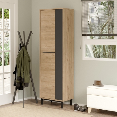 Παπουτσοθήκη Scarpiera pakoworld 18 ζευγών σε φυσικο-ανθρακι απόχρωση 57.2x35.5x185.6εκ Παπουτσοθήκη Scarpiera pakoworld 18 ζευγών σε φυσικο-ανθρακι απόχρωση 57.2x35.5x185.6εκ