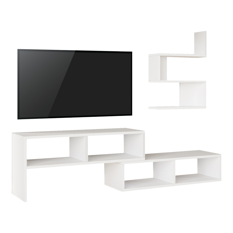 Σύνθετο σαλονιού Kakomo pakoworld σε λευκή απόχρωση 170x29.5x43εκ Σύνθετο σαλονιού Kakomo pakoworld σε λευκή απόχρωση 170x29.5x43εκ