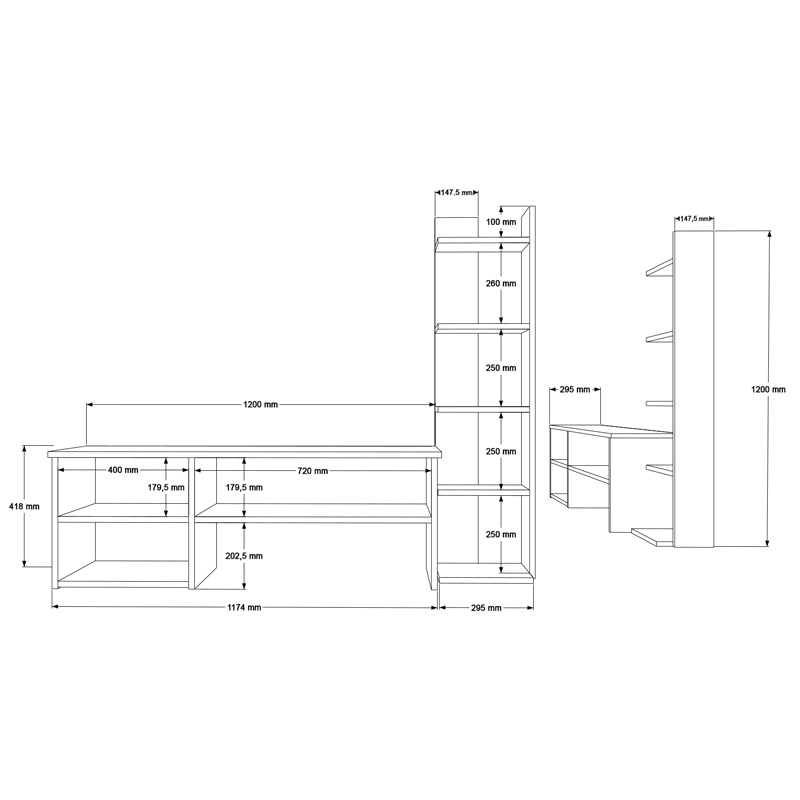 Σύνθετο σαλονιού Perla pakoworld σε λευκή απόχρωση 120x29.5x41,8εκ Σύνθετο σαλονιού Perla pakoworld σε λευκή απόχρωση 120x29.5x41,8εκ