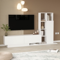 Σύνθετο σαλονιού Damon pakoworld σε λευκή απόχρωση 140x29.5x39.5εκ Σύνθετο σαλονιού Damon pakoworld σε λευκή απόχρωση 140x29.5x39.5εκ