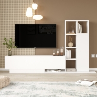 Σύνθετο σαλονιού Damon pakoworld σε λευκή απόχρωση 140x29.5x39.5εκ Σύνθετο σαλονιού Damon pakoworld σε λευκή απόχρωση 140x29.5x39.5εκ