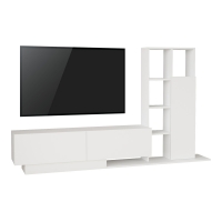 Σύνθετο σαλονιού Damon pakoworld σε λευκή απόχρωση 140x29.5x39.5εκ Σύνθετο σαλονιού Damon pakoworld σε λευκή απόχρωση 140x29.5x39.5εκ
