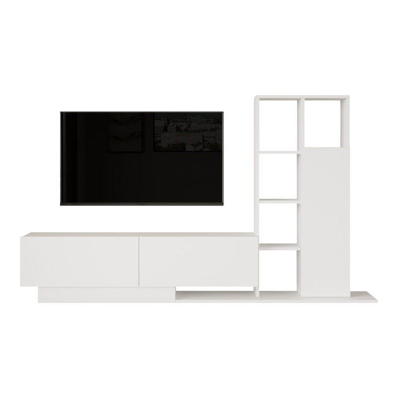Σύνθετο σαλονιού Damon pakoworld σε λευκή απόχρωση 140x29.5x39.5εκ Σύνθετο σαλονιού Damon pakoworld σε λευκή απόχρωση 140x29.5x39.5εκ