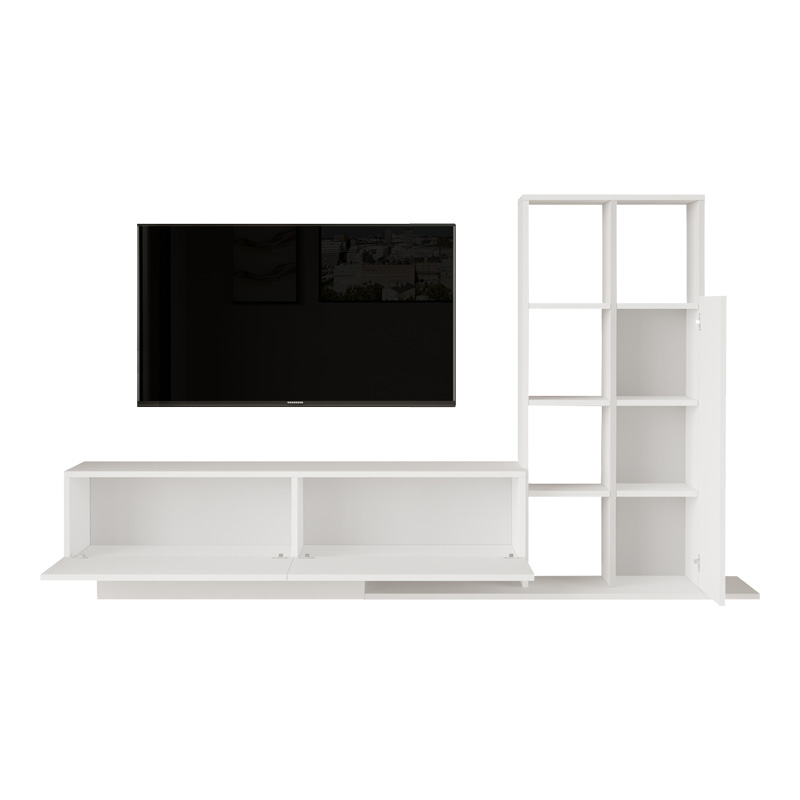 Σύνθετο σαλονιού Damon pakoworld σε λευκή απόχρωση 140x29.5x39.5εκ Σύνθετο σαλονιού Damon pakoworld σε λευκή απόχρωση 140x29.5x39.5εκ
