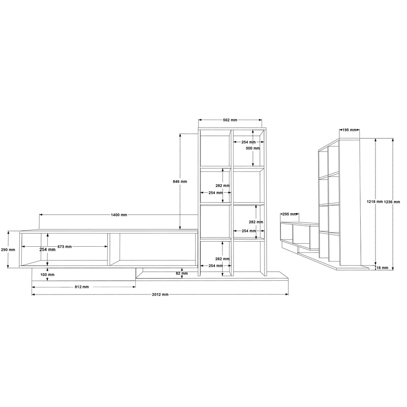 Σύνθετο σαλονιού Damon pakoworld σε λευκή απόχρωση 140x29.5x39.5εκ Σύνθετο σαλονιού Damon pakoworld σε λευκή απόχρωση 140x29.5x39.5εκ
