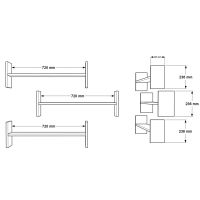 Ραφιέρα τοίχου Mento pakoworld λευκό με oak 75,6x14,5x23,6εκ