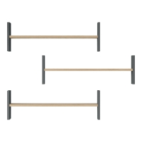 Ραφιέρα τοίχου Mento pakoworld oak με ανθρακί 75,6x14,5x23,6εκ