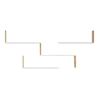 Ραφιέρα τοίχου Flear pakoworld λευκό με oak 179x14,5x76,2εκ