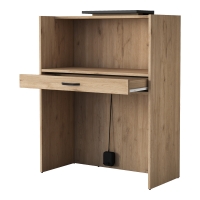 Γραφείο reception Zowel pakoworld με led μελαμίνης φυσικό-ανθρακί 90x40x110εκ Γραφείο reception Zowel pakoworld με led μελαμίνης φυσικό-ανθρακί 90x40x110εκ