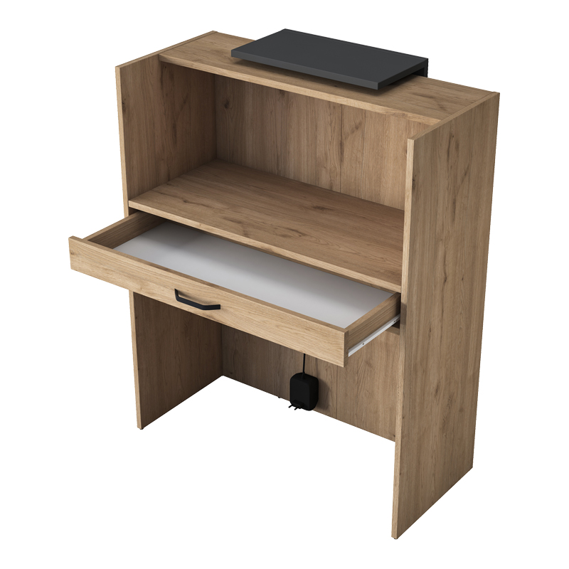 Γραφείο reception Zowel pakoworld με led μελαμίνης φυσικό-ανθρακί 90x40x110εκ Γραφείο reception Zowel pakoworld με led μελαμίνης φυσικό-ανθρακί 90x40x110εκ