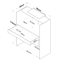 Γραφείο reception Zowel pakoworld με led μελαμίνης φυσικό-ανθρακί 90x40x110εκ Γραφείο reception Zowel pakoworld με led μελαμίνης φυσικό-ανθρακί 90x40x110εκ
