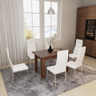 Τραπέζι Quiin pakoworld επεκτεινόμενο καρυδί 120-164x70x73.5εκ Τραπέζι Quiin pakoworld επεκτεινόμενο καρυδί 120-164x70x73.5εκ