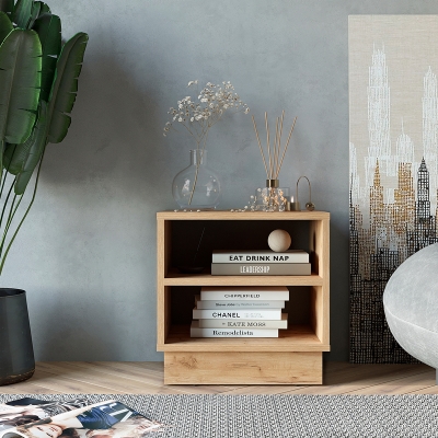 Κομοδίνο Mason pakoworld μελαμίνης σε oak απόχρωση 40x32x40εκ Κομοδίνο Mason pakoworld μελαμίνης σε oak απόχρωση 40x32x40εκ