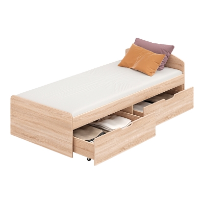 Κρεβάτι Regan pakoworld με συρτάρια σε oak απόχρωση 90x200εκ Κρεβάτι Regan pakoworld με συρτάρια σε oak απόχρωση 90x200εκ