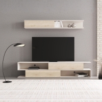 Σύνθετο σαλονιού Brick pakoworld σε sonoma oak-κρεμ απόχρωση 240x40x50.4εκ Σύνθετο σαλονιού Brick pakoworld σε sonoma oak-κρεμ απόχρωση 240x40x50.4εκ