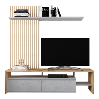 Σύνθετο σαλονιού Neo pakoworld σε oak-γκρι απόχρωση 190x40x200εκ Σύνθετο σαλονιού Neo pakoworld σε oak-γκρι απόχρωση 190x40x200εκ