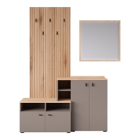 Έπιπλο εισόδου Ebro pakoworld σε oak-cappuccino απόχρωση 150.3x41.2x204.7εκ Έπιπλο εισόδου Ebro pakoworld σε oak-cappuccino απόχρωση 150.3x41.2x204.7εκ