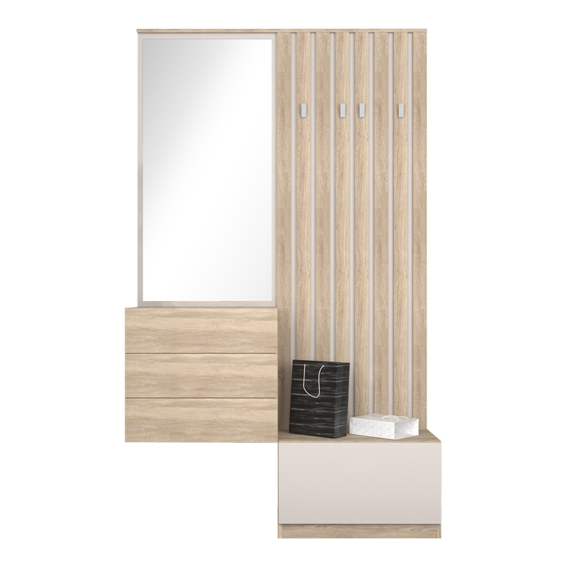 Έπιπλο εισόδου Halesy pakoworld sonoma-cappuccino 67x35.5x179.3εκ Έπιπλο εισόδου Halesy pakoworld sonoma-cappuccino 67x35.5x179.3εκ
