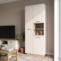 Ντουλάπα στήλη Norda pakoworld κρεμ με oak 199,5x40x80εκ Ντουλάπα στήλη Norda pakoworld κρεμ με oak 199,5x40x80εκ
