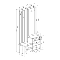 Έπιπλο εισόδου με καθρέπτη Citra pakoworld sonoma 100x34.3x199.5εκ Έπιπλο εισόδου με καθρέπτη Citra pakoworld sonoma 100x34.3x199.5εκ