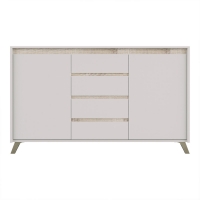 Μπουφές Belka pakoworld κρεμ με oak 155x45x93,7εκ Μπουφές Belka pakoworld κρεμ με oak 155x45x93,7εκ