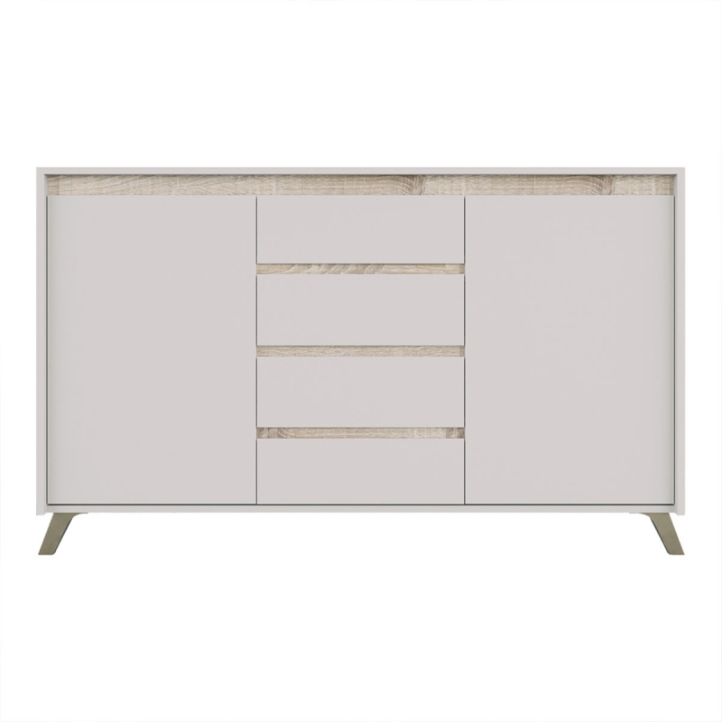 Μπουφές Belka pakoworld κρεμ με oak 155x45x93,7εκ Μπουφές Belka pakoworld κρεμ με oak 155x45x93,7εκ