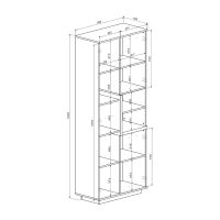 Σύνθετο σαλονιού Norda pakoworld κρεμ με oak 187x40x58,4εκ Σύνθετο σαλονιού Norda pakoworld κρεμ με oak 187x40x58,4εκ