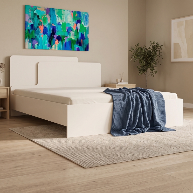 Κρεβάτι διπλό Lucabel pakoworld κρεμ 160x200εκ Κρεβάτι διπλό Lucabel pakoworld κρεμ 160x200εκ