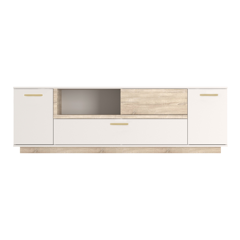 Σύνθετο σαλονιού Norda pakoworld κρεμ με oak 187x40x58.4εκ Σύνθετο σαλονιού Norda pakoworld κρεμ με oak 187x40x58.4εκ