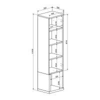 Σύνθετο σαλονιού Norda pakoworld κρεμ με oak 187x40x58.4εκ Σύνθετο σαλονιού Norda pakoworld κρεμ με oak 187x40x58.4εκ