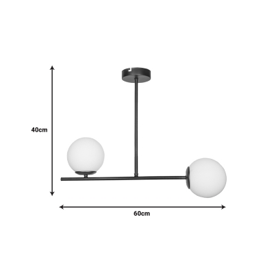 Φωτιστικό οροφής δίφωτο Opedro pakoworld E27 μαύρο μέταλλο 60x30x40εκ Φωτιστικό οροφής δίφωτο Opedro pakoworld E27 μαύρο μέταλλο 60x30x40εκ