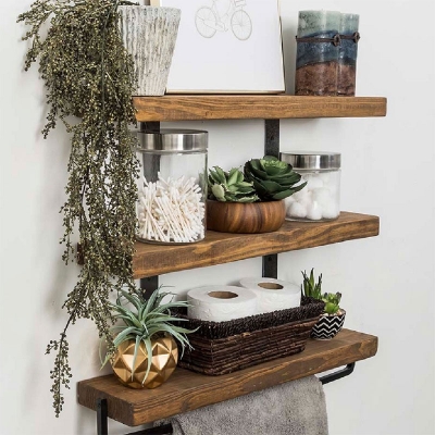 Ραφιέρα τοίχου Suny pakoworld μασίφ ξύλο πεύκου καρυδί-μαύρο 75x9x68εκ Ραφιέρα τοίχου Suny pakoworld μασίφ ξύλο πεύκου καρυδί-μαύρο 75x9x68εκ