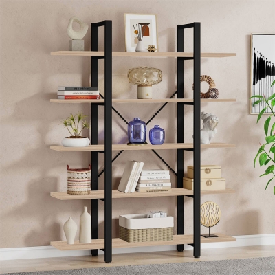 Βιβλιοθήκη Esthon pakoworld φυσικό-μαύρο μέταλλο 120x32x184εκ Βιβλιοθήκη Esthon pakoworld φυσικό-μαύρο μέταλλο 120x32x184εκ