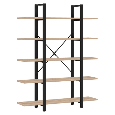Βιβλιοθήκη Esthon pakoworld φυσικό-μαύρο μέταλλο 120x32x184εκ Βιβλιοθήκη Esthon pakoworld φυσικό-μαύρο μέταλλο 120x32x184εκ