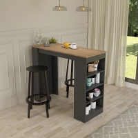 Τραπέζι μπαρ Birma pakoworld σε oak-ανθρακί απόχρωση 120x51.5x102εκ Τραπέζι μπαρ Birma pakoworld σε oak-ανθρακί απόχρωση 120x51.5x102εκ
