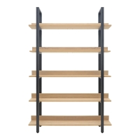 Βιβλιοθήκη Almond pakoworld σε oak-μαύρη απόχρωση 120x29x185εκ Βιβλιοθήκη Almond pakoworld σε oak-μαύρη απόχρωση 120x29x185εκ